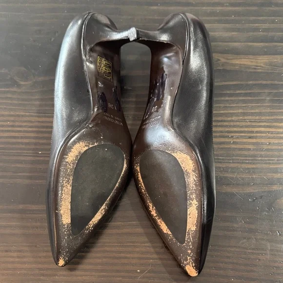 Luca Grossi Black Leather Heels - Picture 3 of 7